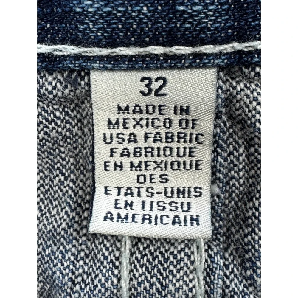 True Religion Mens Slim Chance Side Stripe Flap Pocket Blue Jeans 32 Meas: 34x31